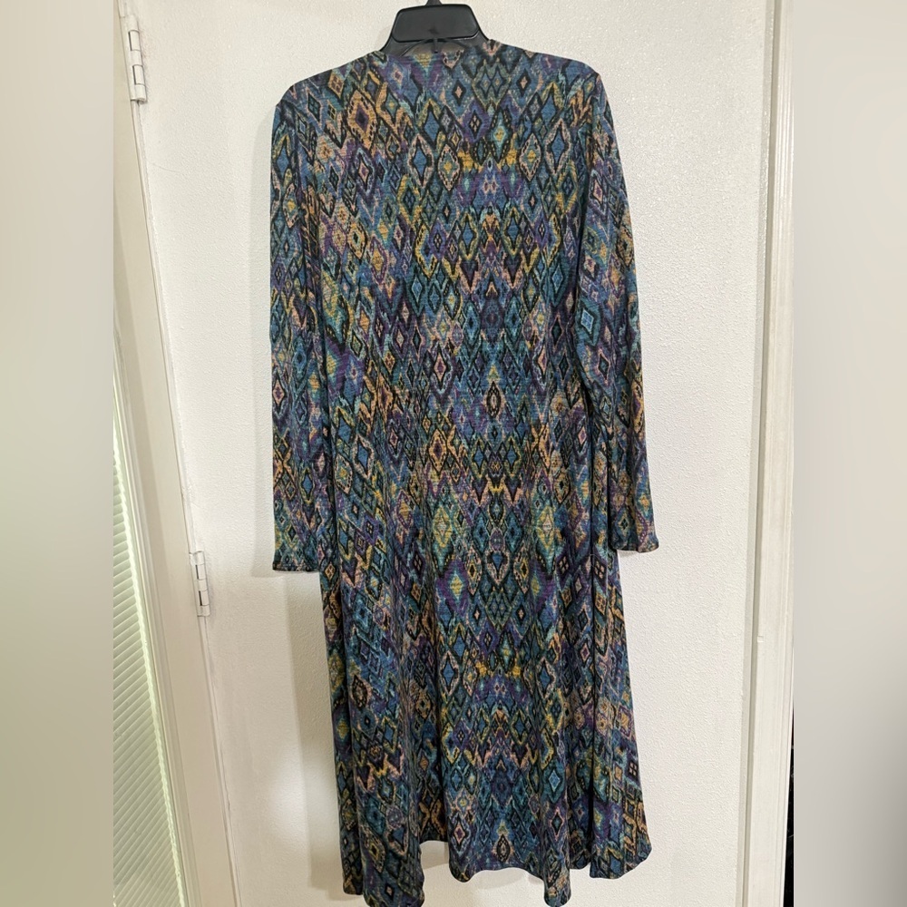 Lula Roe cardigan duster. Open kimono. Long size L. - Picture 6 of 6